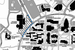 Campus map of ring road construction.